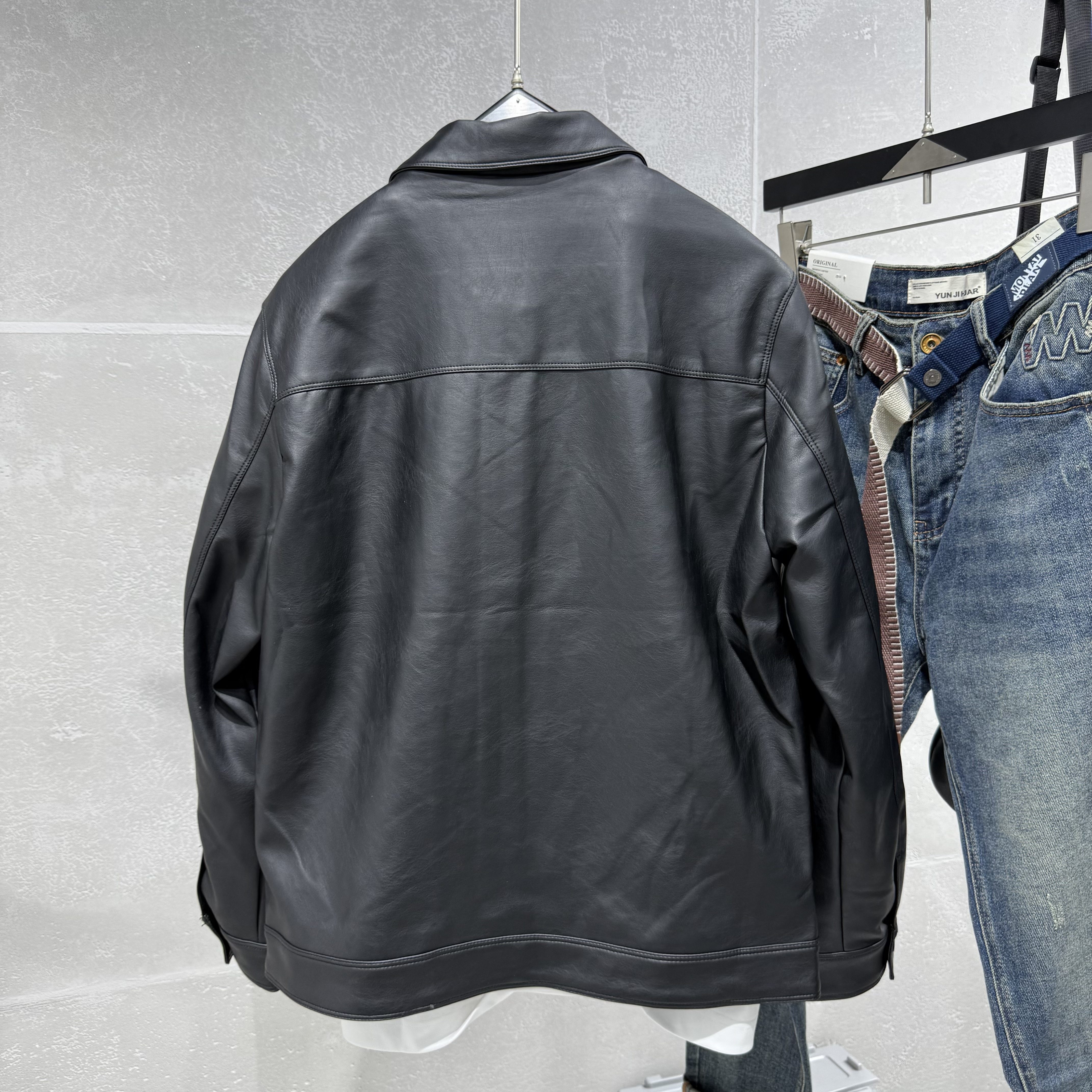 2025秋季新款翻领皮衣外套男修身百搭休闲简约实体同款气质上衣,淘宝优惠券,粉丝福利购,淘宝优惠卷