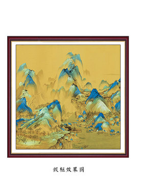 风景客厅可定制画布画芯新款中式