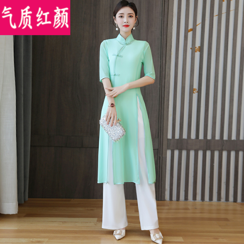 古典舞练功服女成人纱衣民族旗袍 气质红颜民族服装/舞台装