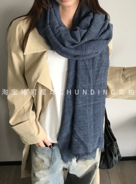 文艺诗人~复古慵懒感棉麻围巾