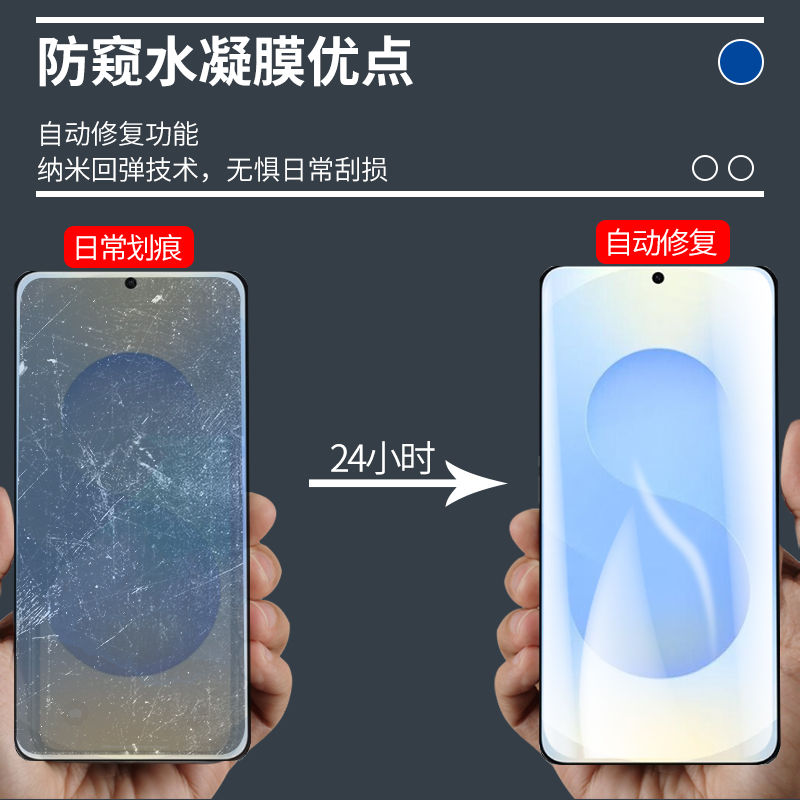 适用三星s25ultra防偷窥水凝膜s24+钢化膜手机膜s23+防窥膜高清Galaxy三星s22软膜保护膜s21贴膜全屏s24ultra - 图1
