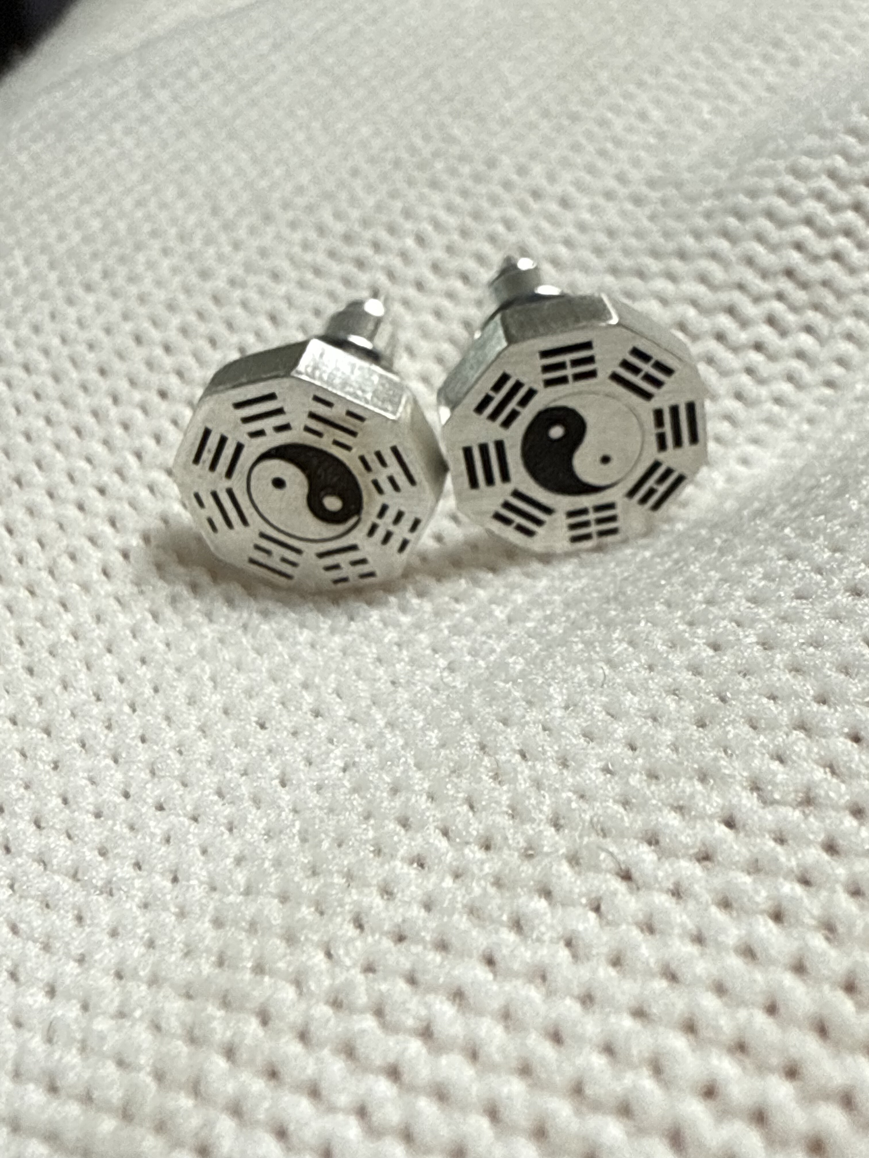 戴礼记999足银先天八卦后天八卦阴阳鱼耳钉一对可改图改尺寸,淘宝优惠券,粉丝福利购,淘宝优惠卷