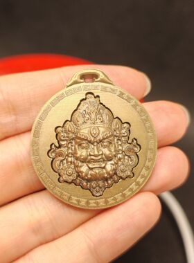 999 足银黄财神头像吊坠雕母级别精铸可拆纯手工精修适合佩戴把玩
