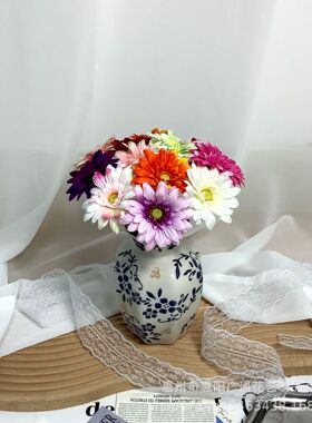 非洲菊单支仿真花弗朗菊插花小清新雏菊假花家居客厅餐桌花艺摆件