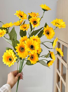 向日葵仿真花假花装饰花艺摆件客厅插花餐桌花摆花花束装饰品摆设