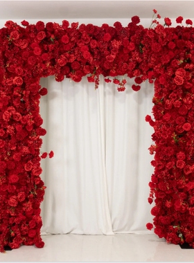 白色方形拱门花艺 花门摆件婚庆迎宾拍照婚纱橱窗仿真花布景道具