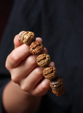 绿檀木招财貔貅雕刻手串木雕文玩佛珠送男友转运念珠汽车挂件件档