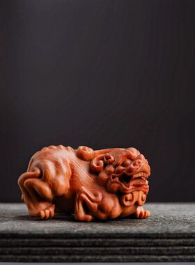 陈化崖柏 手工精工手把件掌中宝摆件茶宠