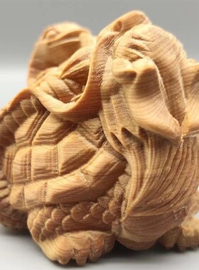 崖柏木精雕玄武龙龟摆件木雕工艺品瑞兽家居办公室摆饰摆饰装饰品