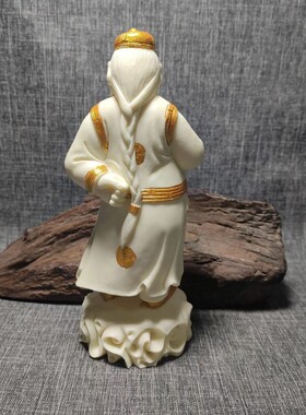 天然象牙果雕刻财神地主手把件把玩挂件彷象牙雕件家装摆件工艺品