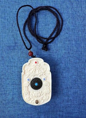 象牙果投影观音度母吊坠时来运转六字真言菩萨牌佛珠男女项链挂件