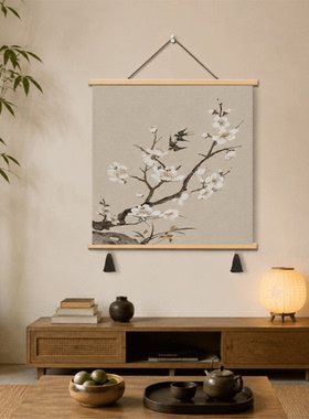 新中式轻奢国风玉兰花鸟装饰画客厅玄关茶室卧室背景墙的禅意挂画