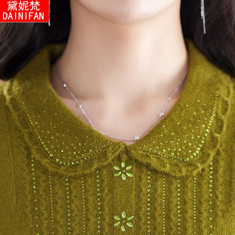 喜婆婆婚宴装秋冬打底衫红色上衣服翻领中老年妈妈冬季毛衣本命年