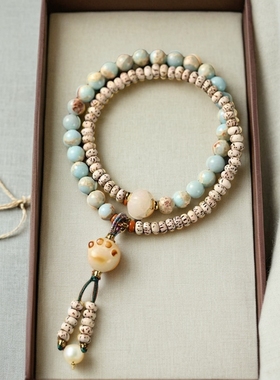 海誓山盟星月菩提拼寿山石送女友