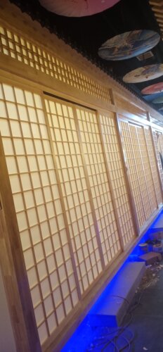 煌林和室定制榻榻米格子门日式推拉门隔断门格栅实木格子门料理店 - 图1