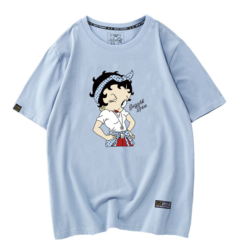 欧美卡通贝蒂短袖T恤女闺蜜装春夏季甜美减龄姐妹ins甜酷炸街上衣