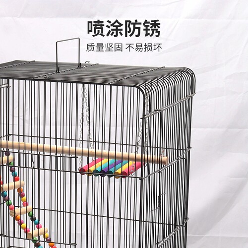 鹉林鹦鹉鸟笼虎皮玄凤牡丹珍珠鸟豪华加高别墅大号金属繁殖鸟笼子 - 图1