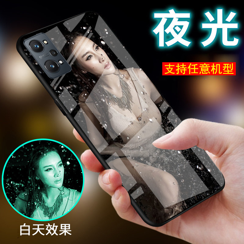 适用真我opporealmeQ5手机壳Q3夜光Q5i玻璃realmeQ欧个性感美女Q3S网红q2新品q3i男士女生款5g保护外套Q5pro - 图1