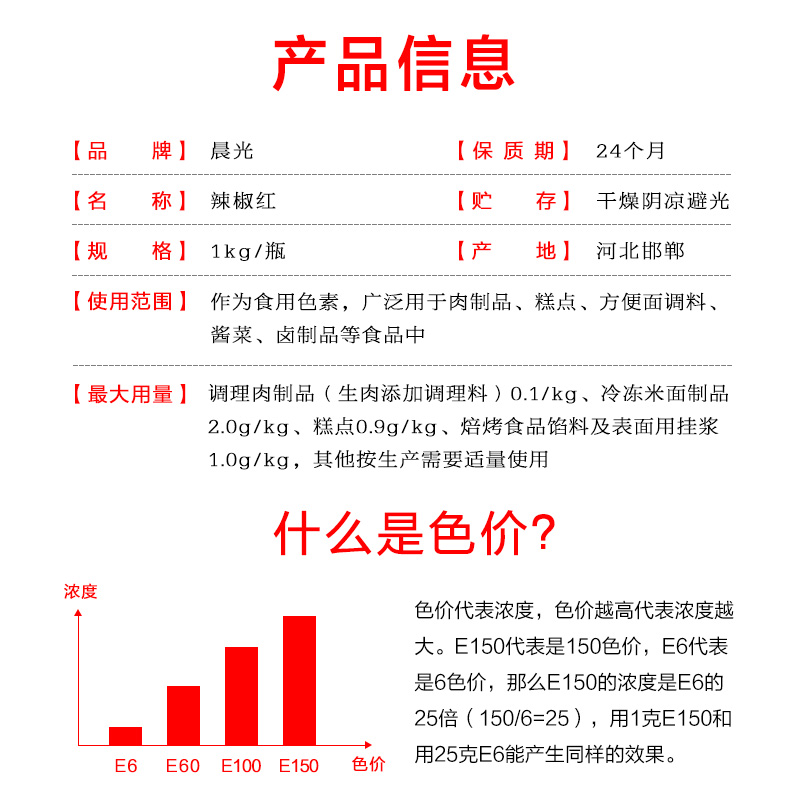 晨光辣椒红E6食用调红油色素E100商用火锅红e150上色油溶只红不辣 - 图1