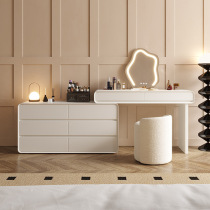 Dresser 2023 new light and luxurious bedroom minimalist modern cream wind solid wood Makeup Table Bed Tailcabinet Bucket Cabinet