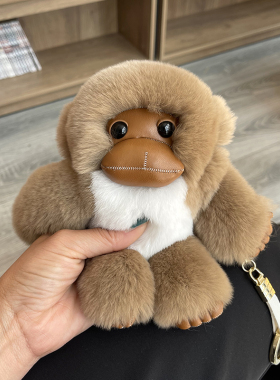獭兔毛可爱幸运小猴子长臂猴皮草包包挂件毛绒高档后视镜汽车挂饰
