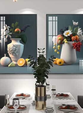 天禧美阁花卉装饰画餐厅北欧轻奢