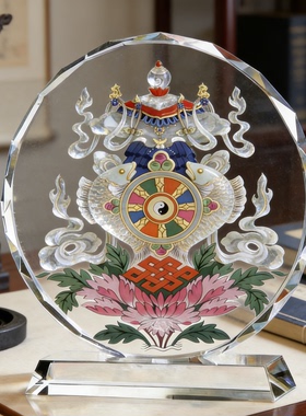 新中式八宝吉祥摆件茶桌造景八方顺遂福运常在创意国风工艺藏礼品