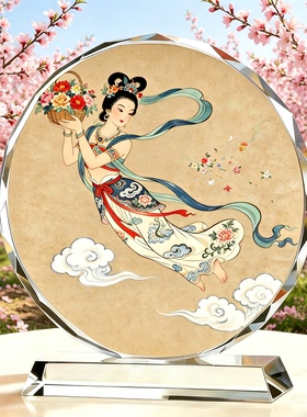 国风敦煌飞天仙女雕塑摆件电视柜仙姿雅致茶室轻奢古风软装工艺品
