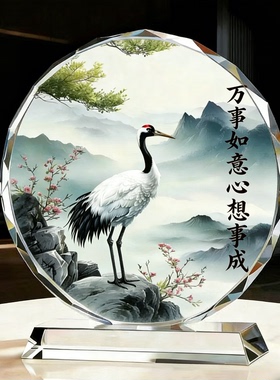 松鹤延年摆件家居电视柜摆放国风吉祥物老人大寿贺礼工艺陈设摆件