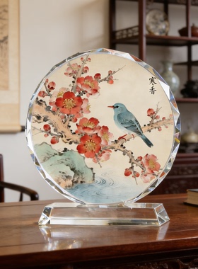 寒春梅花鸟迎春报喜吉祥摆件礼品