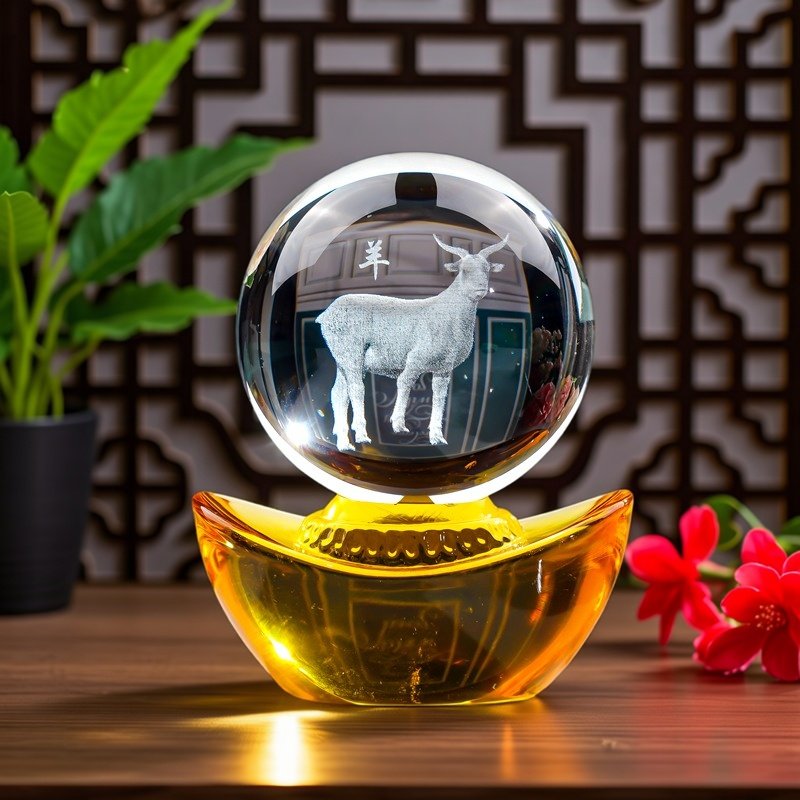 马到成功客厅玄关办公桌新居开业送2026马年礼品元宝水晶球摆件,淘宝优惠券,粉丝福利购,淘宝优惠卷