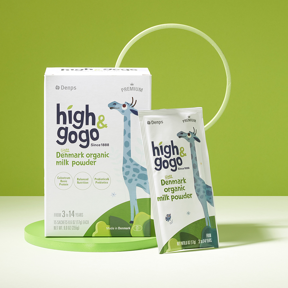 Denps Highgogo丹麦原装进口有机儿童成长牛奶粉1盒装 2.0升级版 - 图0