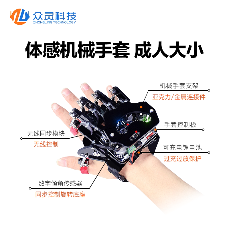仿生机械手掌/gihand控制体感手套 浩昕数码手机电池
