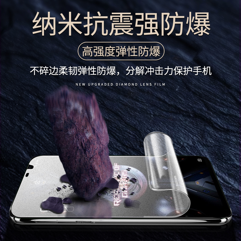 适用华硕rog5磨砂膜游戏手机6/6pro钢化水凝膜5S Pro败家之眼rog7电竟全屏覆盖gor3贴膜全包高清防指纹软2代-图1