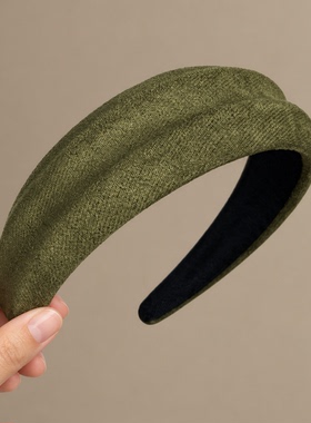 【青青子衿】新款麂皮绒凹凸发箍设计感显脸小头箍气质旅行
