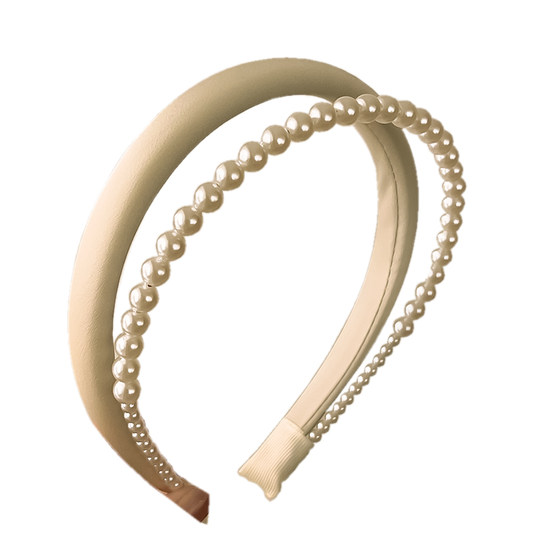 Whitening headwear~Pearl high skull headband for women 2025 hot style autumn and winter high-end face wash and hair press headband hair accessory