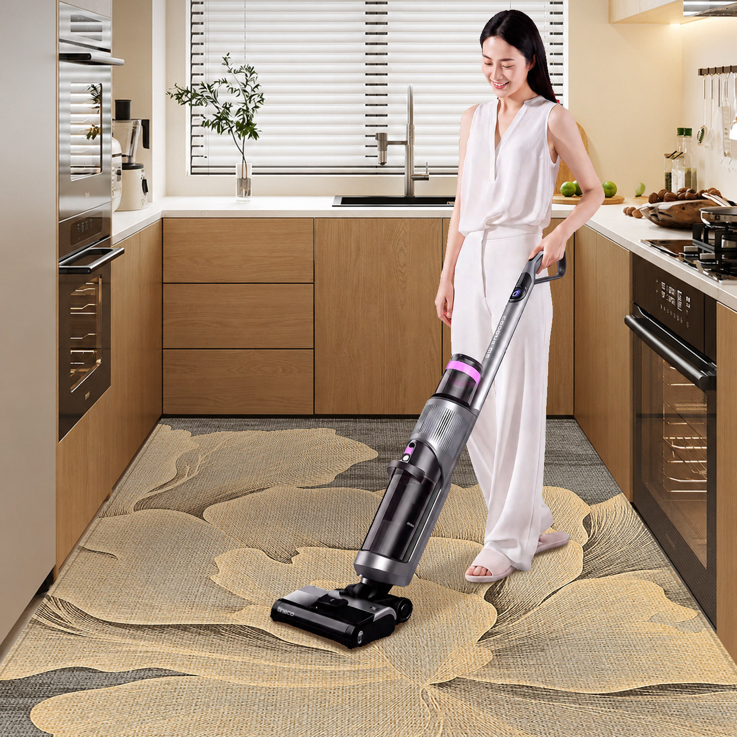 Non-slip, anti-oil, no-wash, scrubbable kitchen floor mats