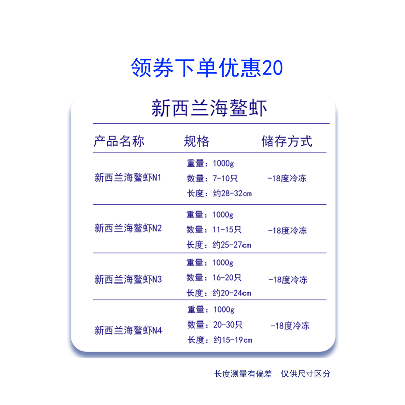 新西兰进口鳌虾scampi斯干比 日料刺身虾南极产小龙虾1公斤特大虾 - 图0