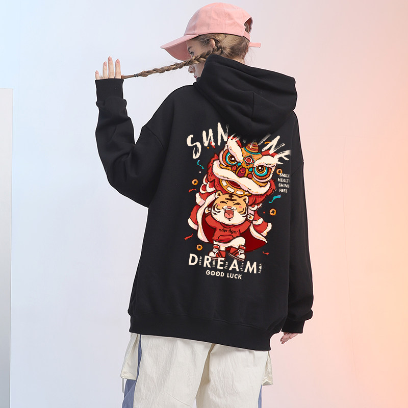 虎年卫衣女加绒加厚秋冬装情侣装 oioy卫衣/绒衫