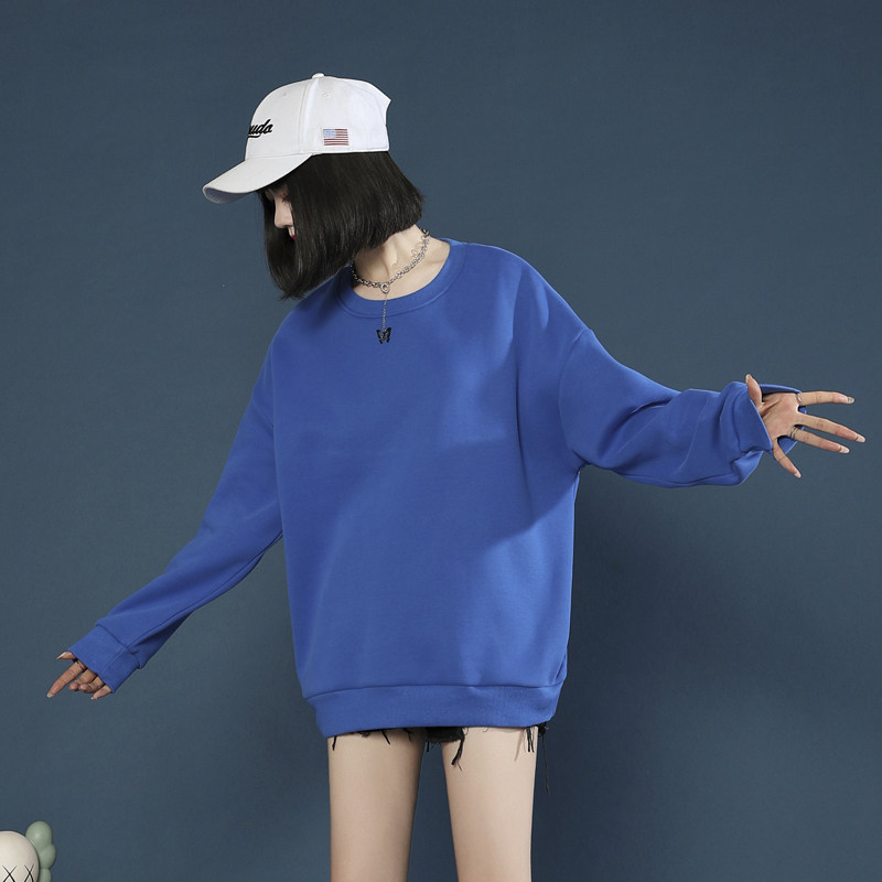 加绒女秋冬装2021年新款宽松衫卫衣 solothink服饰卫衣/绒衫