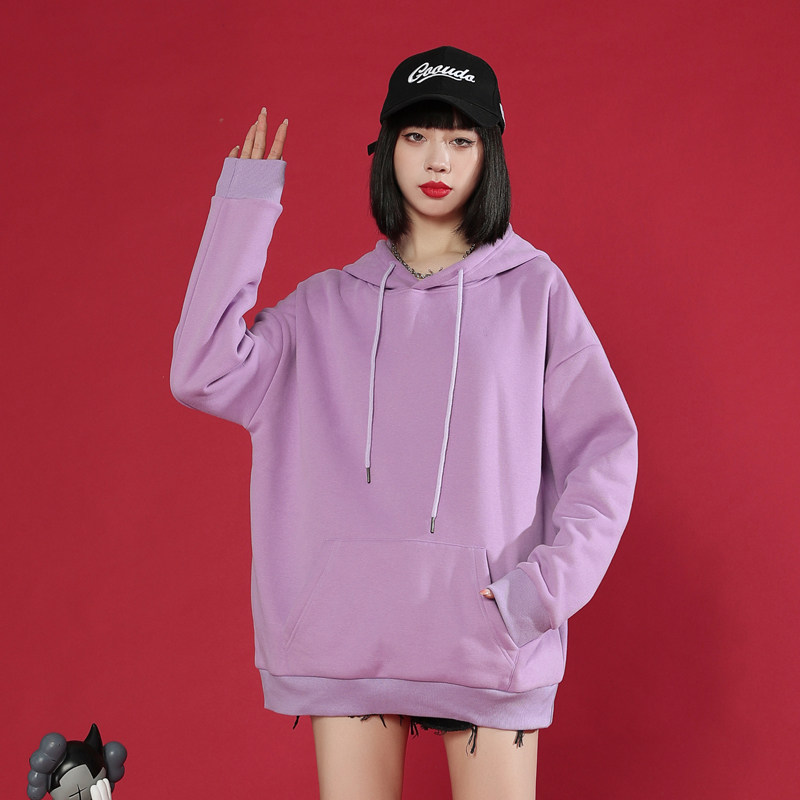 克莱因蓝连帽加绒秋冬新款宽松卫衣 solothink服饰卫衣/绒衫