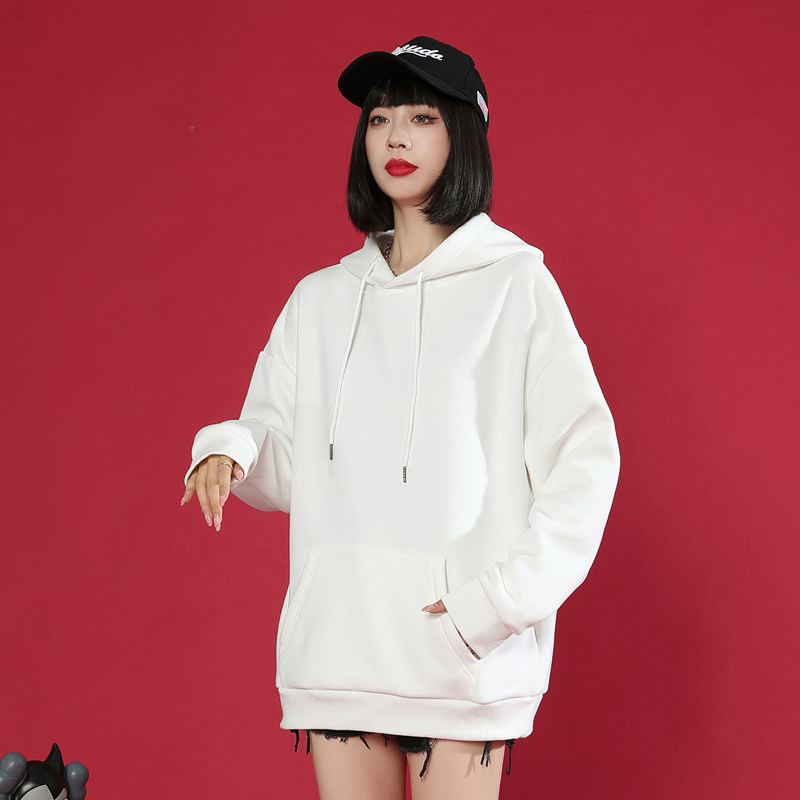 克莱因蓝连帽加绒秋冬新款宽松卫衣 solothink服饰卫衣/绒衫