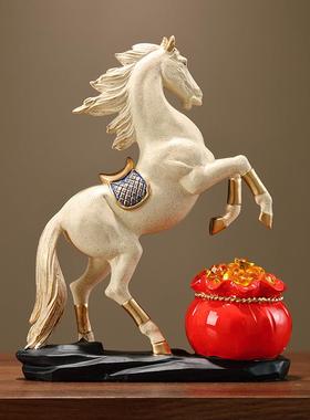 马上有钱招财马装饰摆件高档客厅玄关电视柜桌面马到成功开业