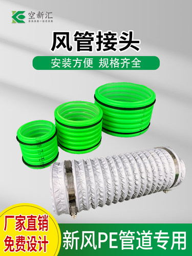 新风系统管道配件63/75/110/160pe管固定卡接头排卡U型卡扣易扣 - 图0