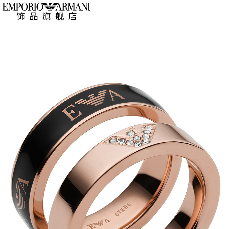 [黑金对戒]armani阿玛尼情侣戒指 emporioarmani饰品戒指/指环