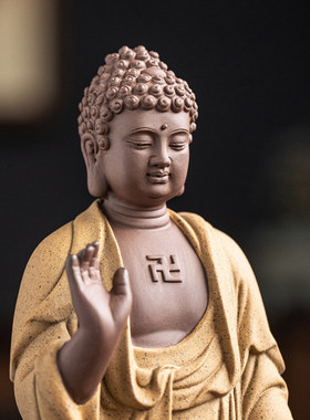 中式婆娑三圣释迦摩尼观音地藏王菩萨家用供奉陶瓷佛像工艺品摆饰