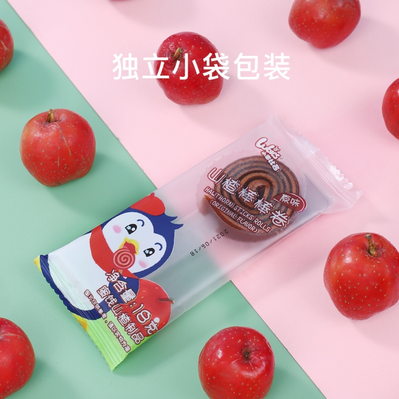 小罗比西鲜果制作山楂棒棒卷宝宝健康零食嘴儿童休闲小吃果脯*20