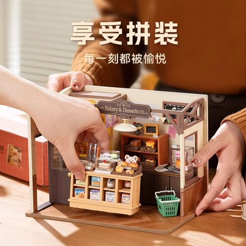 rolife若来贝卡的面包店diy手工小屋小房子模型迷你场景积木礼物 - 图1