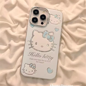 高级感羽纱HelloKitty链条适用vivo苹果oppo华为荣耀iqoo爱酷realme真我小米红米三星一加魅族手机壳时尚奢华