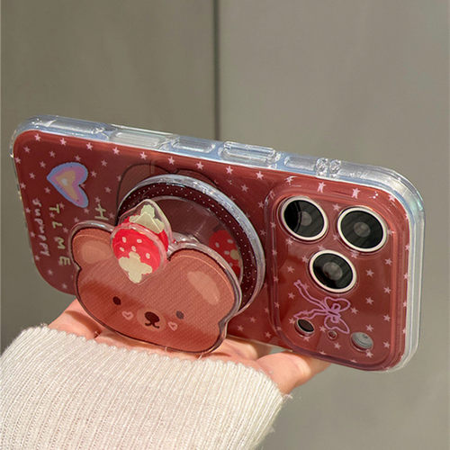 适用oppok13k12手机壳k11x草莓熊k10活力版k9s旋转磁吸支架k7k5k3k1网红超火pro卡通可爱高级plus新turbo女 - 图2